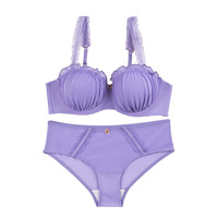Bügel-Push-up-BH mit Plissee-Cup-Design, Lift-Unterstützung, Dessous für Damen im europäisch-amerikanischen Stil