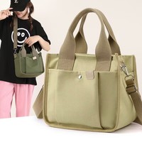 Tamaño A5, bolso de mano pequeño con múltiples bolsillos para mujer, Mini bolso de lona, bolsos de hombro con cremallera, Hobo bolso, bolsos de trabajo de viaje