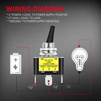 Interruptor de palanca eléctrico de alta resistencia de 12 mm SPST de 3 pines y 12 V para automóvil, RV, camión, con iluminación LED azul, roja y verde, de encendido/apagado, para carreras