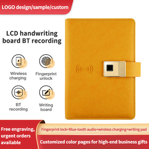 OEM Power Bank Notebook con blocco delle impronte digitali diario di ricarica Wireless personalizzato in pelle ricaricabile Planner Binder Memo - Product Image 3