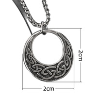 Wholesale Custom Viking Celtic Knot Pattern Pendant Necklace Nordic Retro Zinc Alloy WZU056 Fashion Unisex Amulet Jewelry Gift