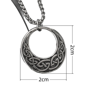 Venta al por mayor de collar de colgante con diseño de nudos celtas vikingos personalizados, zinc aleado nórdico retro, WZU056, - Product Image 4