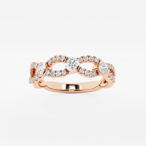 Anillo Apilable Infinito con Diamante Sintético Redondo de 0.50 Quilates, Oro Sólido de 14K/18K, Anillo de Moda para Joyería Fina - Product Image 2