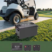 Baterai LiFePO4 58.4V 105Ah/150Ah untuk Golf Cart dengan Layar LCD, BMS 200A, 3000 Siklus, Solid State, Pengisi Daya 58.4V 22A untuk Kendaraan Listrik