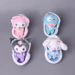 Wholesale 9cm Anime Cartoon Cute Kuromi Cinnamoroll Melody Stuffed Plush Pendant Soft Plush Backpack Keychain Decoration gift