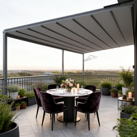 Auvent en aluminium, protection solaire, bioclimatique, extérieur, imperméable, motorisé, pergola rétractable pour villa, terrasse, jardin, revêtement PVC
