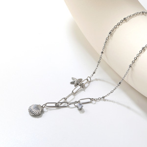 สร้อยคอรูปปลาดาวและเปลือกหอยสแตนเลส พร้อมจี้ทอง/เงิน ของขวัญเครื่องประดับแฟชั่น - Product Image 3