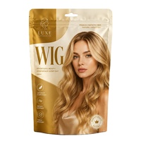 Sac d'emballage pour perruques avec logo personnalisé, étanche, réutilisable, en Mylar métallisé avec fermeture éclair, pour extensions et mèches
