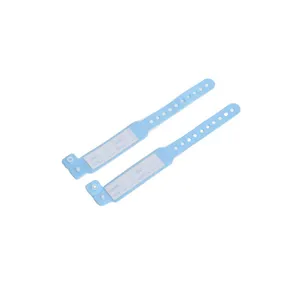 Id Gelang Pergelangan Tangan PVC Tahan Air untuk Pasien Tulis Di Rumah Sakit dengan Logo Id Gelang Kustom