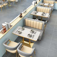 Leicht Luxuriöse Großhandels-Moderne Restaurant-Möbelsets Café Fast-Food-Sitzgruppen Sofa Metall-Esstische