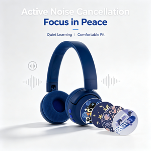 Casque Bluetooth sans fil pour enfants BuddyPhones, thème spatial, stéréo, circum-auriculaire, longue autonomie, idéal pour les garçons, les études et les jeux. - Product Image 1