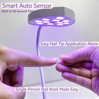 Lampe UV à capteur automatique mains libres pour ongles, bras rotatif à 360°, support de fixation de bureau pour le durcissement des capsules Gel-X et de la colle à strass
