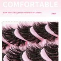 10 paires de faux cils 3D volumineux effet vison, cils en bande complète, effet naturel, plateau rose, vente en gros, OEM, marque privée
