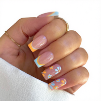 Ongles artificiels personnalisables à couverture complète, forme amande, stiletto, carrés, courts, à pointe française, en ABS, 24 pièces pré-conçues