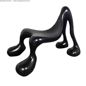 Creative Abstract Fiberglass Recliner Chair Black And Pink Living Room Leisure Chair With Foam Filling And Tilting Function - Product Image 5
