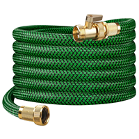 Tuyau d'arrosage de jardin tressé en PVC avec raccord en laiton, tuyau flexible pour l'irrigation du jardin, l'arrosage de la cour, le lavage de voiture