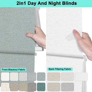 Persianas romanas de día y noche de doble capa con cortinas opacas y cortinas romanas filtrantes de luz para el hogar y la Oficina - Product Image 6