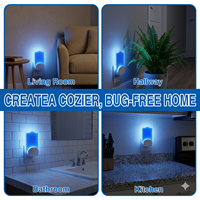 Piège à mouches LED double source UV pour intérieur, lampe anti-mouches à fruits, piège à mouches pour mouches des fruits, moucherons et mouches domestiques