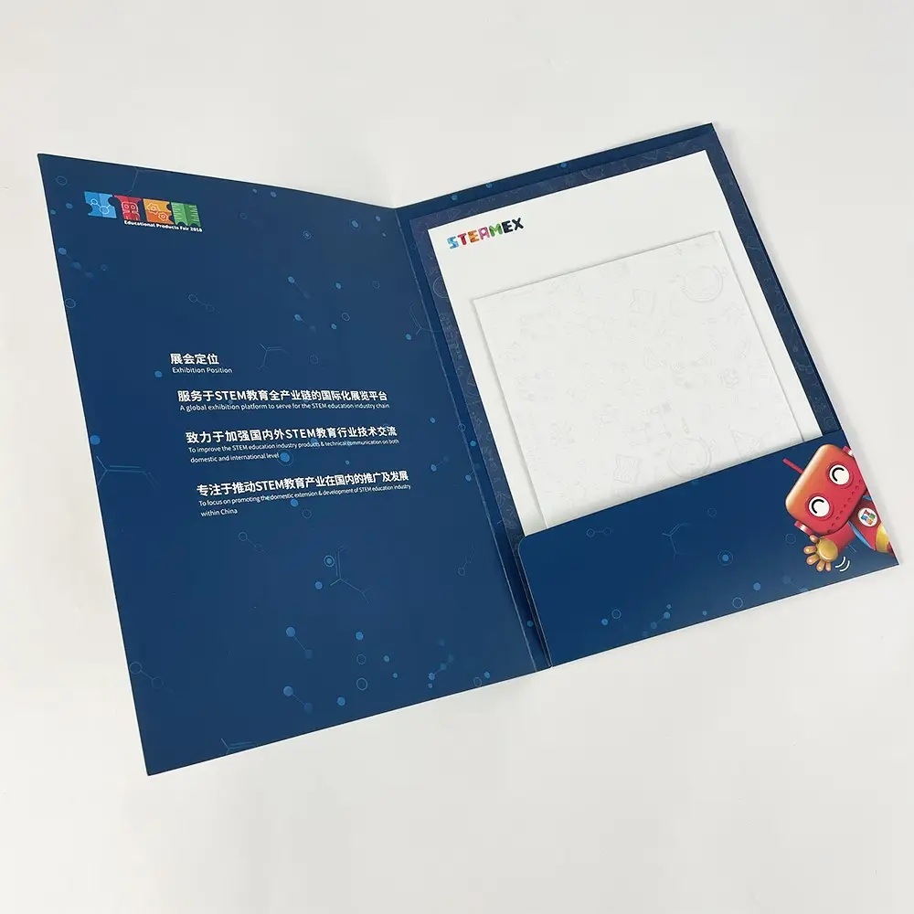 Custom Printed Folder on 350gsm Art Paper with Matte Lamination and Side Pocket Including Die-Cut Gift Card Digital Printing