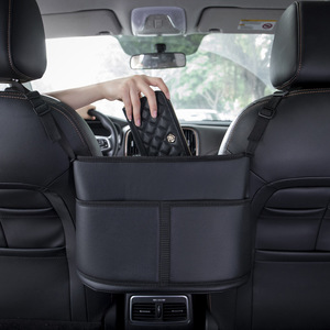Car <b>Seat</b> <b>Storage</b> Net Leather Rear <b>Seat</b> Organizer For Tablets Ipad General Fit Type B Seating Area Solid Color H710 - Product Image 3