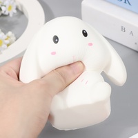 Jouet Squishy Lapin Blanc Mignon à Longues Oreilles en PU, à Remontée Lente, Anti-Stress pour Adultes, Vente en Gros Zhejiang