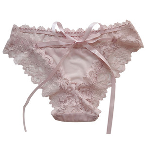 Ropa interior francesa con lazo hueco, encaje sexy femenino, encaje hueco, deseo puro, cintura baja, pantalones triangulares para niñas - Product Image 5