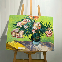 Fait à la main Van Gogh champs de blé Reproduction peinture à l'huile sur toile Art déco Design Style cadre en bois pour la décoration intérieure