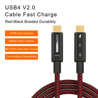 Cable Justlink USB4 de 240W y 80Gbps, Tipo-C a C, 8K 120Hz, para Transmisión de Video, Carga Rápida y Datos, para Laptop y Teléfono