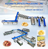 Industriële aardappelverwerkingslijn, groente- en fruitwas-, sorteer- en verpakkingslijnen, borstelrolschilmachine