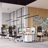 OEM/ODM Desain Baru Garis Target Dimmable Tata Letak Kustom LED Linear Kantor Liontin Lampu Grille Pencahayaan