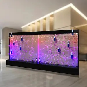 Özelleştirilmiş LED renkli ışıklar dekorasyon spot su kabarcığı paneli duvar şarap rafları dolap