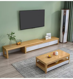 Ensemble meuble TV et table basse en <span class=keywords><strong>bois</strong></span> massif, style nordique moderne, <span class=keywords><strong>pour</strong></span> salon - Product Image 6