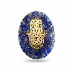 Juego de cúpula de orgón de lapislázuli hecho a mano, símbolo de Hamsa, domos de ágata Chakra Reiki, piedra semipreciosa, Material de piedras preciosas artesanales - Product Image 2