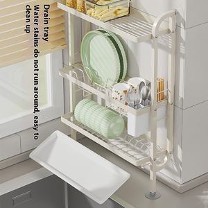 Escurridor de Platos para Fregadero, Organizador de Artículos de Cocina, Borde <span class=keywords><strong>Estrecho</strong></span>, Instalación con Ventosas Sin Taladro - Product Image 4