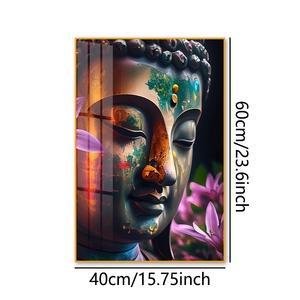 Cuadro de Papel con Marco de Porcelana de Cristal con Diseño de Buda Sereno en Acuarela, Arte Espiritual <span class=keywords><strong>para</strong></span> Pared, Ideal <span class=keywords><strong>para</strong></span> Sala de Meditación o Dormitorio - Product Image 2