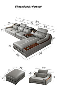 En Gros le Dernier Design Ensemble de Canapés de Luxe 1+<span class=keywords><strong>2</strong></span>+<span class=keywords><strong>3</strong></span> en Similicuir pour Salon, Hôtellerie et Appartement, Mobilier de Salon - Product Image 4