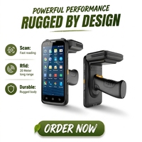 PDA robuste industriel pour commande en restaurant avec RFID longue portée 20 mètres, terminal portable, scanner de codes-barres 1D/2D, 4G LTE, WiFi, GPS