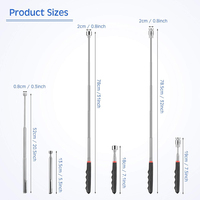 3 pièces d'outils de ramassage à aimant télescopique, y compris un ramassage à aimant LED de 8 lb et un gadget à bâton magnétique de 20 lb et 3 lb