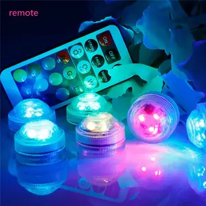 Battery Operated LED Submersible Candle Floral Flashing Tea Light Waterproof Wedding Party Vase Decoration Lamp