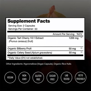 Cápsulas de Extracto de Cereza Vegano de Marca Privada OEM, Sin GMO, Totalmente Natural, Favorece la Comodidad de las Articulaciones, la Calidad del Sueño y la Recuperación Muscular - Product Image 2