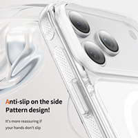 Coque de téléphone magnétique transparente pour iPhone 18 Pro Max, texture antidérapante, pare-chocs TPU+PC, protection antichoc pour iPhone 18 17 16e 15