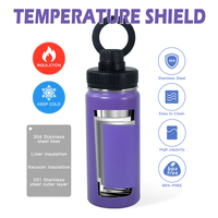 Bouteille d'eau isotherme en acier inoxydable avec logo personnalisé, 16oz, 25oz, 26oz, 32oz, 64oz, avec couvercle magnétique anti-fuite et support pour téléphone