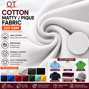 ผ้าคอตตอนแมตตี้/ผ้าปิเก้ 220 GSM สีขาว ผ้าโพลีเอสเตอร์ 100% ผ้าอ๊อกซ์ฟอร์ด ทอธรรมดา ผ้าทอเนื้อเรียบ - Product Image 2