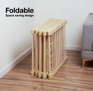 Box per bambini regolabile pieghevole porta pieghevole in legno per bambini Extra Large per bambini e neonati - Product Image 2