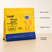 Sachet Doypack personnalisé 220g avec fermeture zip pour emballage de céréales, grains et poudres (germes de blé) – Usine OEM ODM