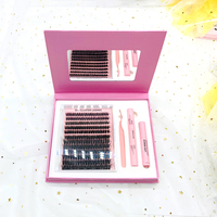 DIY Cluster Cils Kit avec Miroir Private Label Lash Cluster Fan Cils Kit