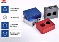 Boîtier en aluminium CNC, boîte de jonction électronique, boîtier d'instrumentation anodisé pour PCB, matériel personnalisé OEM