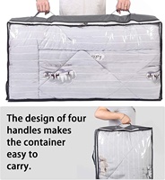 Sacs de rangement pliables en tissu non tissé de 75 L pour literie et vêtements, organisateur transparent sous le lit, type armoire, pour salon et garage