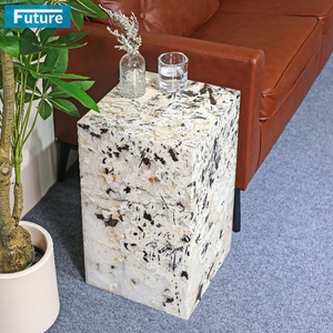 Petite taille 100% pierre de marbre <span class=keywords><strong>Pandora</strong></span> naturelle pour appartement Villa manoir hôtel salon meubles pierre Table d'appoint - Product Image 3