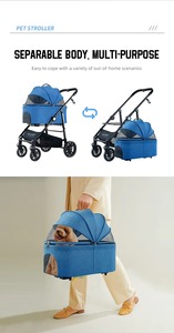 Poussette pliable 4 roues <span class=keywords><strong>de</strong></span> haute qualité <span class=keywords><strong>pour</strong></span> animaux <span class=keywords><strong>de</strong></span> compagnie (chiens et chats) – Capacité 25 kg – Compatible voiture – <span class=keywords><strong>Chariot</strong></span> <span class=keywords><strong>de</strong></span> voyage extérieur – Vente en gros - Product Image 2